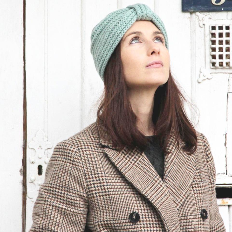 ROSIE SUGDEN x A BELLULA - BONNET TURBAN CELADON EDITION LIMITEE / LTD EDITION CELADON TURBAN HAT